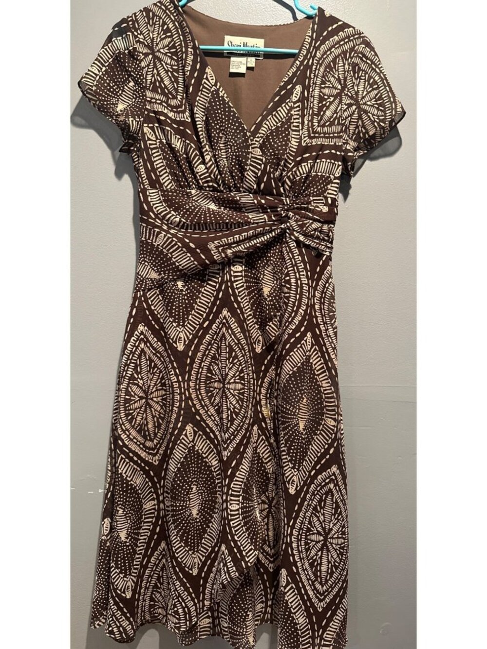 Vintage Women’s Size 6 Brown Fall Dress Cottagecore Romantic Midi Retro Chic